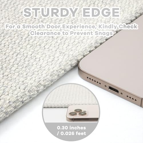EARTHALL Washable Runner Rug, Non Slip Bedside Rug, 2x6 Ft, Cream/Grayish - Image 3