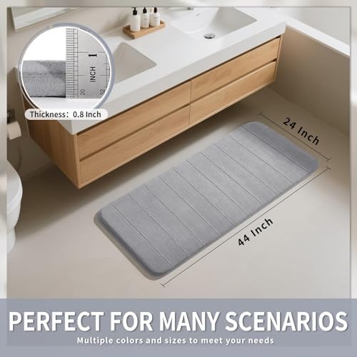 Yimobra 44"x24" Long Bath Mat, Super Soft Memory Foam Bathroom Rug - Image 2