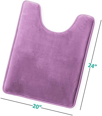 Clara Clark Bathroom Rugs, Velvet Memory Foam Bath Mat, Non-Slip, Machine Washable Bath Rugs - Dries Quickly, Ultra Soft Plush Bath Mats for Bathroom, 20 x 24, Lavender Dream - Image 3