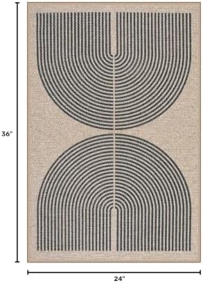 Lahome Rainbow Easy Jute Rug, 2x3 Farmhouse Kitchen Rugs Non Slip - Image 2