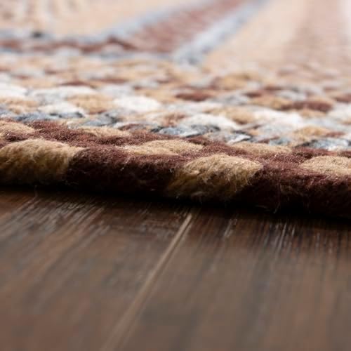 Super Area Rugs 3X5ft Farmhouse Braided Rug - Natural Soft Cotton Carpet for Living Room - Primitive Country Woven Rug - Brown/Slate Gray/Ivory - Image 6