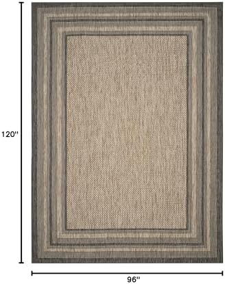 SAFAVIEH Courtyard Outdoor Area Rug 8'x10', Natural & Black CY8475-37312 - Image 2