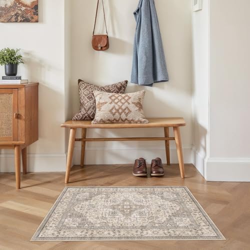 EIEIHOUSE 2x3 Area Rug Washable Vintage Rugs for Living Room Brown/Multi - Image 5