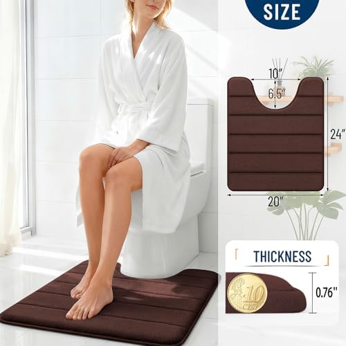 OLANLY Memory Foam Toilet Rugs U Shaped 24x20, Super Soft and Absorbent - Image 4