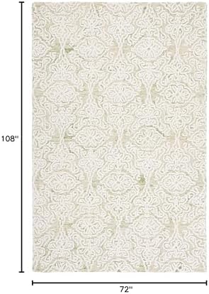 SAFAVIEH Blossom Collection 6' x 9' Light Green/Ivory BLM112X Handmade Premium Wool Living Room Dining Bedroom Area Rug - Image 2