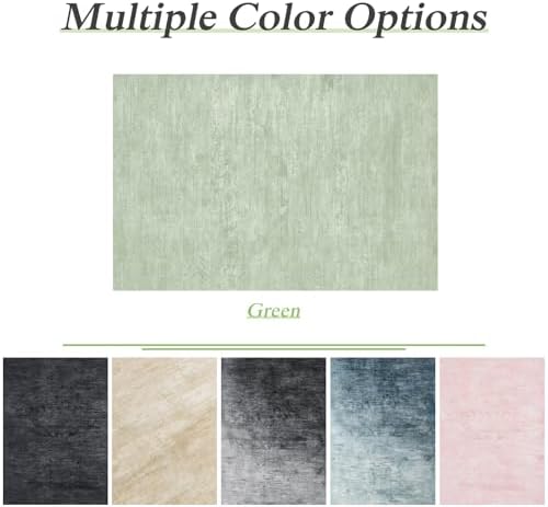 3x5 Washable Area Rug, Green Solid Area Rugs for Living Room & Bedroom - Image 4