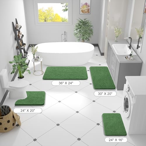 OLANLY Bathroom Runner Rugs 47x24, Extra Soft Absorbent Chenille Bath Rugs - Image 2