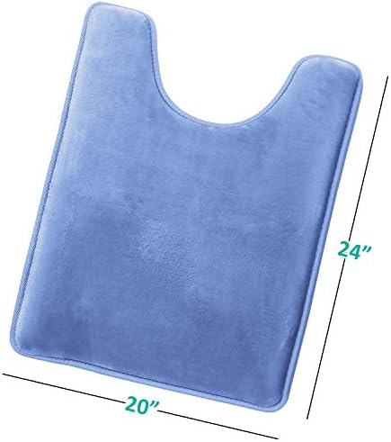 Clara Clark Bathroom Rugs, Velvet Memory Foam Bath Mat, Non-Slip, Machine Washable Bath Rugs - Dries Quickly, Ultra Soft Plush Bath Mats for Bathroom, 20 x 24, Calm Blue - Image 3