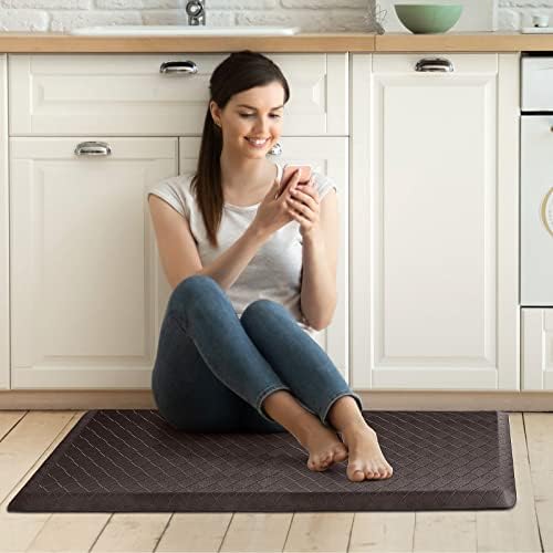 HappyTrends Kitchen Floor Mat - 4/5 Inch Thick Anti-Fatigue Kitchen Rug,Waterproof Non-Slip Kitchen Mats and Rugs Heavy Duty Ergonomic Comfort Rug for Kitchen,Office,Sink(17.3" x 39", Chocolate) - Image 5