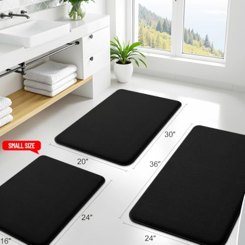 Smiry Memory Foam Bath Mat 40x30, Extra Soft Absorbent Bathroom Rugs - Image 2