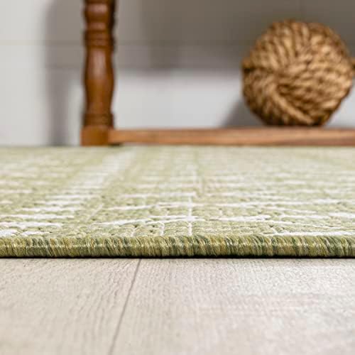 JONATHAN Y Moroccan Geometric Indoor Outdoor Area Rug 4X6 Light Green/Cream, Ourika Textured Weave for Backyard, Patio, Porch, Easy-Cleaning, High Traffic, Pet-Friendly, Non-Shedding (SMB108N-4) - Image 6