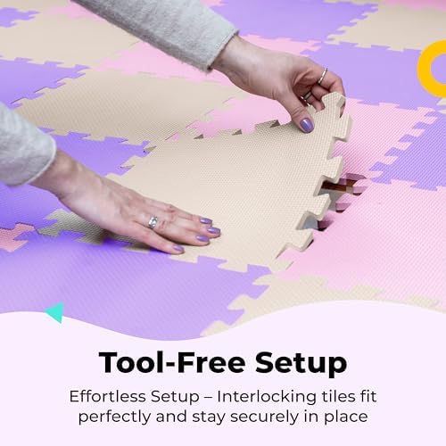 MioTetto Baby Play Mat, Soft Foam Floor Tiles for Kids. Adjustable Interlocking Foam Tiles, Fits with 74x74 Playpen Baby mat for Crawling & Development, Safe & Non-Toxic Playmat for Babies 6-12 Months - Image 5