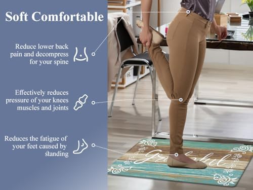 HEBE Anti Fatigue Kitchen Mat Set of 2, Cushioned Kitchen Mats for Floor - Image 6