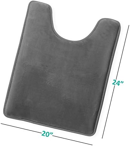 Clara Clark Bathroom Rugs, Velvet Memory Foam Bath Mat, Non-Slip, Machine Washable Bath Rugs - Dries Quickly, Ultra Soft Plush Bath Mats for Bathroom, 20 x 24, Grey - Image 3