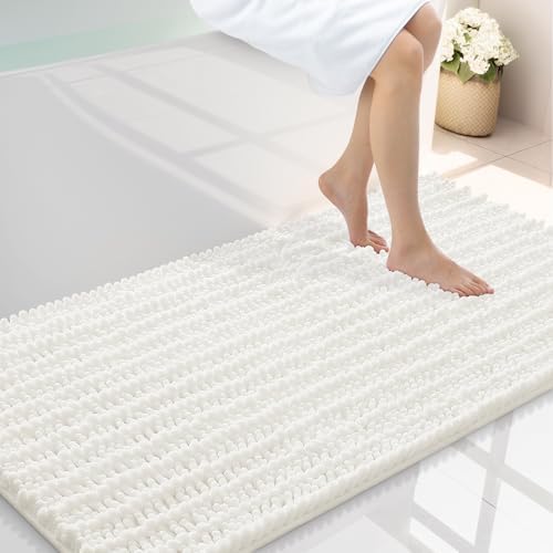 Smiry Bathroom Rugs 44X24, Extra Soft Rubber Backing Chenille Bath Mats by Smiry