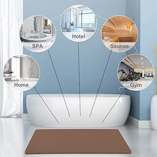 godehone Shower Mats Non Slip Without Suction Cups, PVC Loofah Bathroom Mats, Loofah Mats for Shower and Bathroom, Quick Drying, 23.6× 47.2 Inch, Brown - Image 5