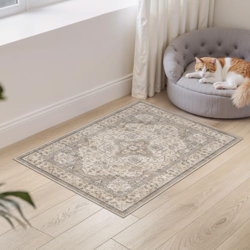 EIEIHOUSE 2x3 Area Rug Washable Vintage Rugs for Living Room Brown/Multi - Image 6