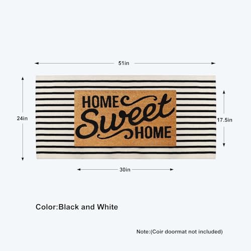 KIMODE Front Door Mat Outdoor Black White Fall Porch Entryway Rug Doormats - Image 2