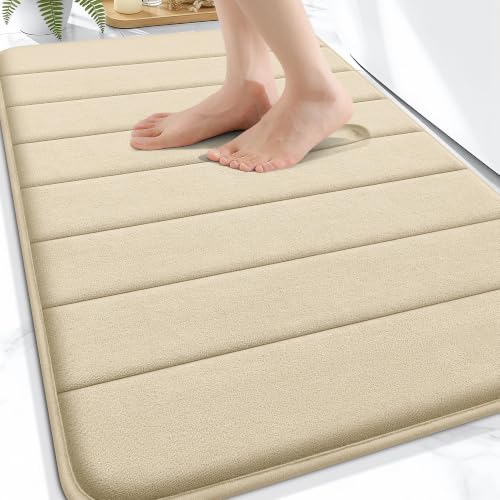 OLANLY Memory Foam Bath Mat 34x21, Super Soft and Absorbent Bathroom Rugs by OLANLY