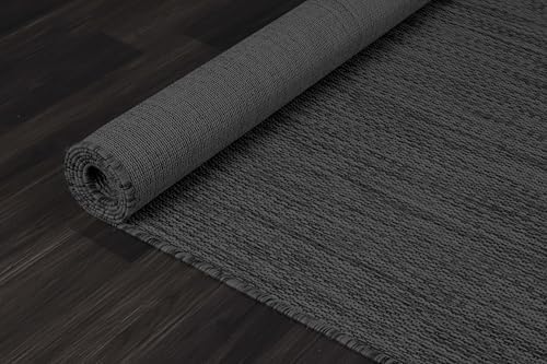 CAMILSON Outdoor Rug 6x9 Modern Area Rugs for Indoor and Outdoor Patios and Porches - Waterproof, Washable, Non-Shedding, Easy-to-Clean Outside Carpet (6 x 9, Solid - Dark Gray) - Image 6