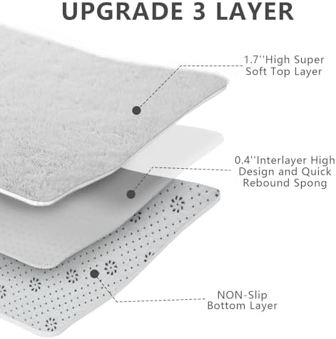 Shag Area Rugs for Bedroom Living Room,6X9 Ultra Soft White Fluffy Area Rugs for Dorm,Indoor Carpet Plush Rugs for Home Decor,White - Image 6