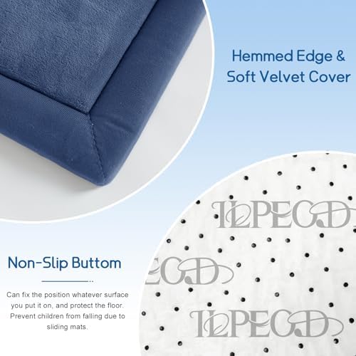 Baby Play Mat for Floor Nursery Rug Muscle Mat Area Rug Playroom Rug 79"x158" Playpen Mat Elastic Foam 1.3" Thick Crawling Mat for Babies,Toddlers, Infants, Kids,Sapphire Blue - Image 3