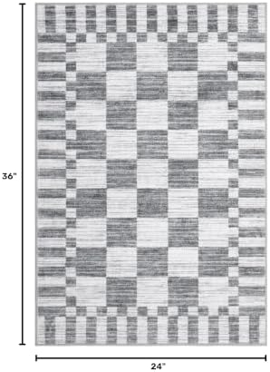GarveeHome Checkered Washable 2x3 Rug Small Area Rugs Non-Slip for Entryway - Image 2