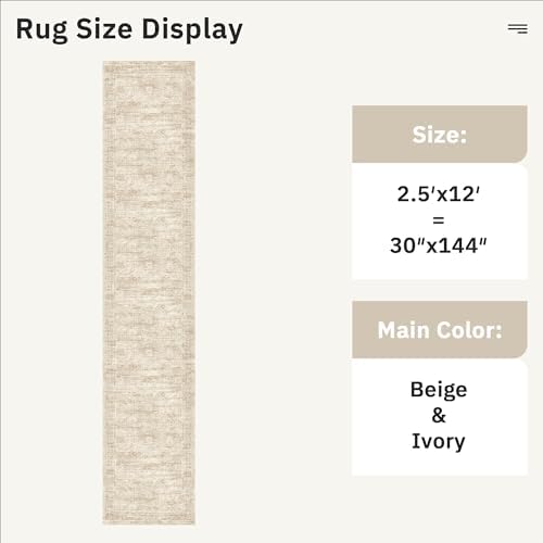 Soalmost Hallway Runner Rug 2'6" x 12' Washable Long Kitchen Rugs Beige - Image 4