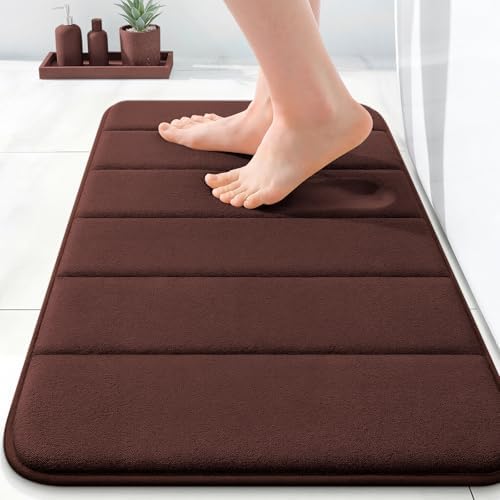 OLANLY Memory Foam Bath Mat 35x16, Super Soft and Absorbent Bathroom Rugs by OLANLY