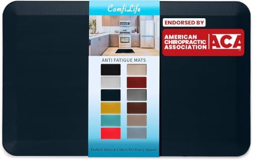 ComfiLife Anti Fatigue Floor Mat – 3/4 Inch Thick Kitchen Mats for Floor, Standing Desk Mat, Kitchen Rug – Comfort at Home, Office – Durable – Stain Resistant – Non-Slip Bottom (20" x 32", Navy) by ComfiLife