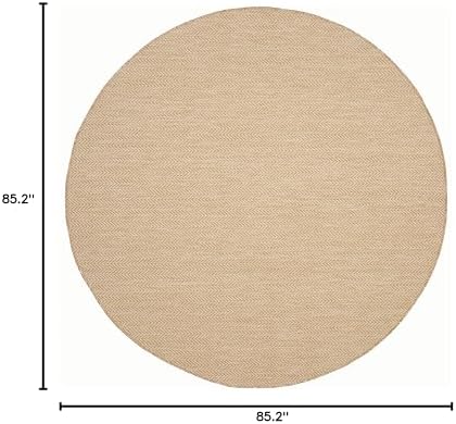 SAFAVIEH Courtyard Outdoor Round Rug 7'10", Natural & Cream CY8022-03012 - Image 2
