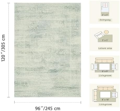 8x10 Area Rugs for Living Room Washeble Large Green Rugs Non Slip - Image 2
