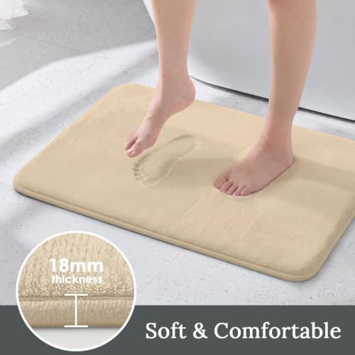 HUXMEYSON 3-Piece Memory Foam Bathroom Rug Set, Light Coffee - Image 3