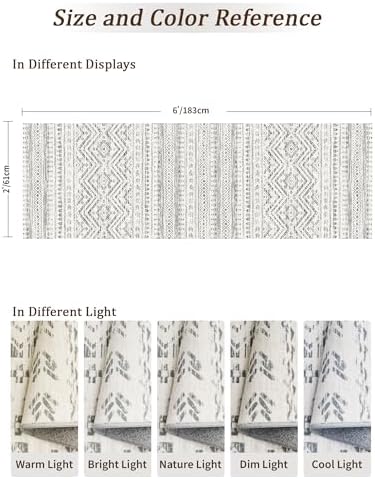Miukiki Washable 2x6 Runner Rug Hallway Non Slip Kitchen Runner Grey - Image 2