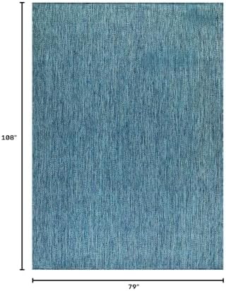 CAMILSON Outdoor Rug 6x9 Modern Area Rugs for Indoor and Outdoor Patios and Porches - Waterproof, Washable, Non-Shedding, Easy-to-Clean Outside Carpet (6 x 9, Solid - Aqua) - Image 2