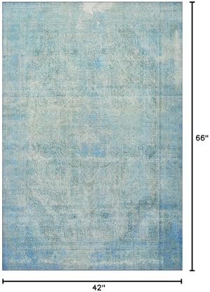 Loloi Loren Aqua 3'-6" x 5'-6" Accent Rug - Image 3