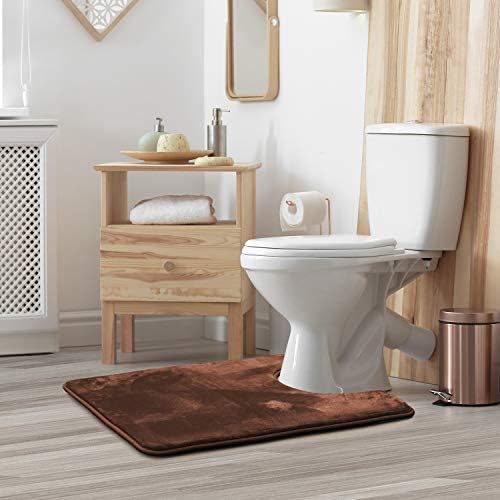 Clara Clark Bathroom Rugs, Velvet Memory Foam Bath Mat, Non-Slip, Machine Washable Bath Rugs - Dries Quickly, Ultra Soft Plush Bath Mats for Bathroom, 20 x 24, Chocolate Brown - Image 2
