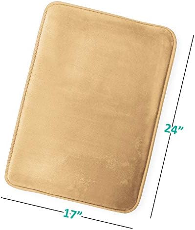 Clara Clark Bathroom Rugs, Velvet Memory Foam Bath Mat, Non-Slip, Machine Washable Bath Rugs - Dries Quickly, Ultra Soft Plush Bath Mats for Bathroom, 17 x 24, Camel Gold - Image 3