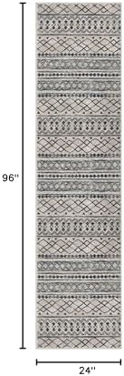 KUTA Boho Runners for Hallways 2x8 Light Brown Black Washable Runner Rug - Image 2