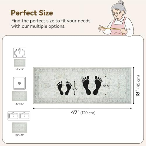 GRANNY SAYS Kitchen Rug 47"x 18", Non Slip Washable Kitchen Mat - Image 2