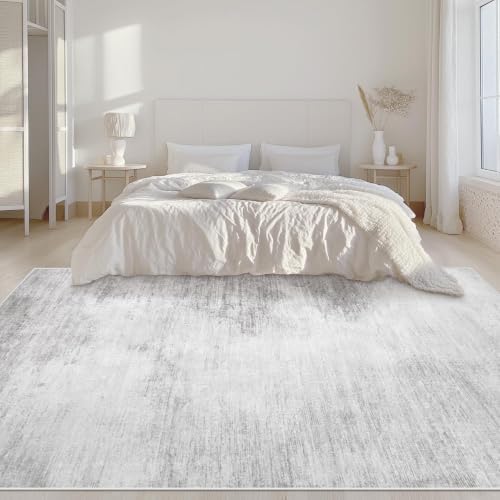 Area Rugs 6x9 Living Room: Washable Rug Modern Abstract Large Rugs Soft Non Slip Neutral Rug Stain Resistant Indoor Carpet for Bedroom Kitchen Dining Room Nursery Home Rugs(Grey,6'x9') - Image 3