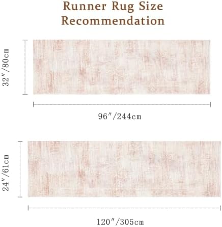 Washable Hallway 2'6"x8' Runner Pink Rug for Kitchen Non Slip - Image 2