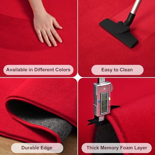 Amearea Modern Area Rugs for Bedroom Living Room, 4x6 Red Memory Foam Rug - Image 6