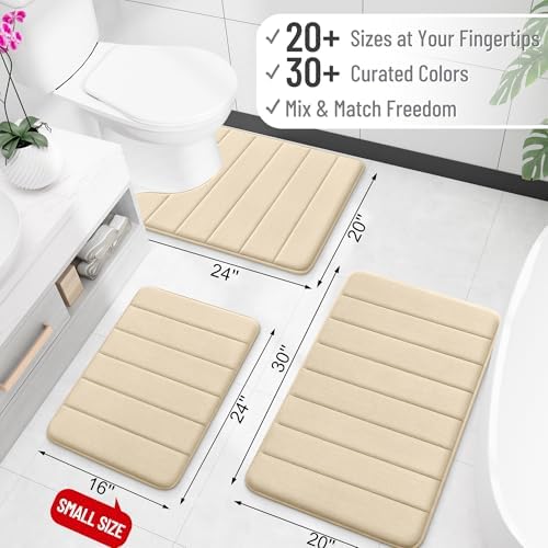 OLANLY Memory Foam Large Bath Mat 59x34, Super Soft Absorbent Bathroom Rugs - Image 2