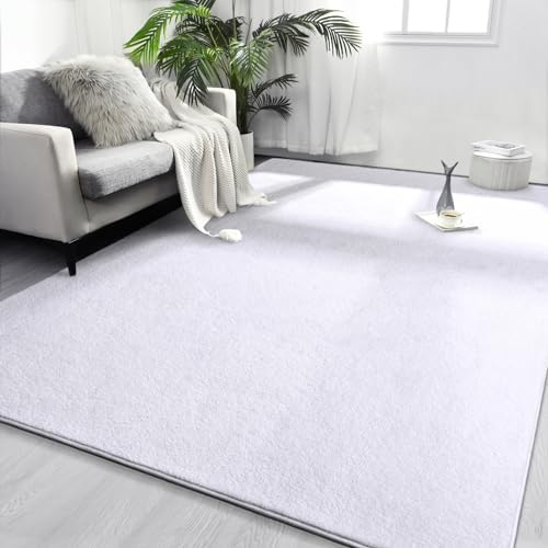 FlyDOIT Area Rugs for Bedroom Living Room, 6x9 White Super Soft Comfy Thickened Memory-Foam Indoor Carpets, Modern Aesthetic Minimalist Carpet for Boys Girls Adults Apartment Nursery Home Décor by FlyDOIT