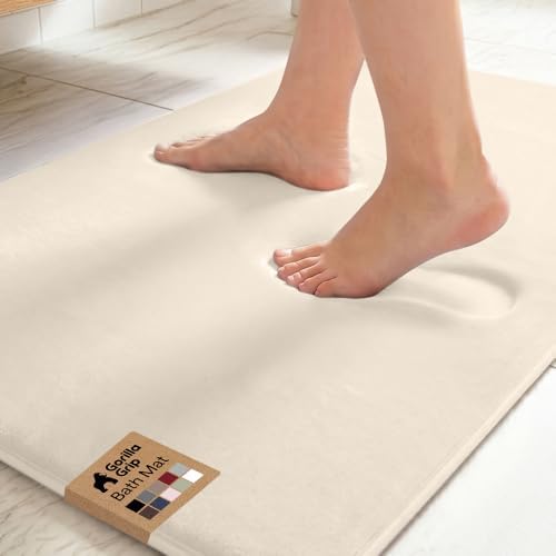 GORILLA GRIP® Memory Foam Bath Rug for Bathroom, 36x24 Cream by GorillaGrip