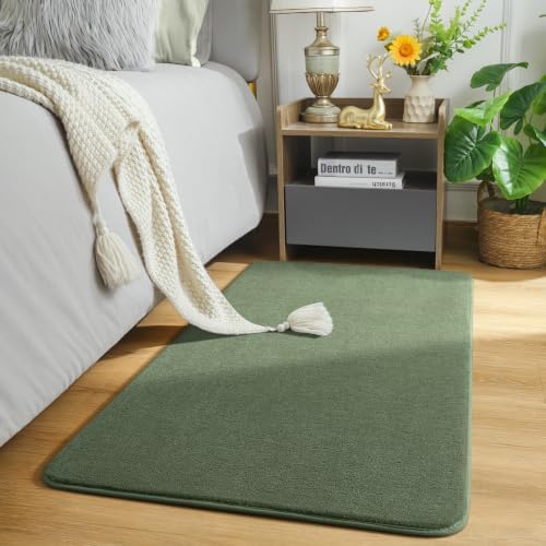Amearea Modern Washable Runner Rugs, 2x4 Sage Green Bedroom Runner Rug - Image 2