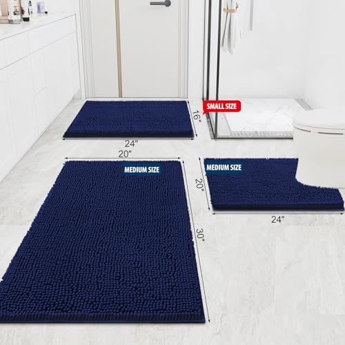 Smiry Bathroom Rugs 47X20, Luxury Chenille Extra Soft Absorbent Bath Mat - Image 2