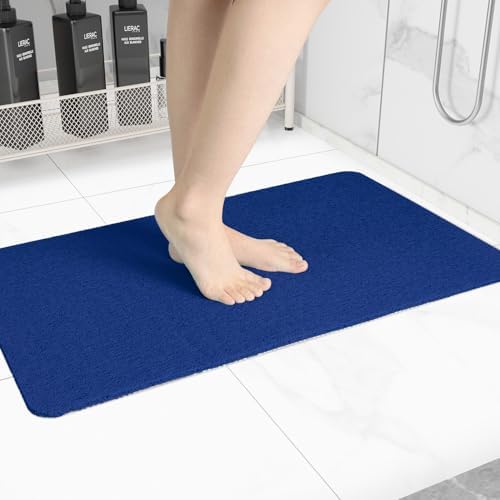 Hargiis Non-Slip Bathtub Mat, Anti Slip Shower Mat, Fast Drying Bathtub Mats, Foot Scrubber Mat, Anti Slip Mat for Tub, Floor, Bathroom, Kitchen, Home, Hotel (Navy Blue 32"×17") by Hargiis