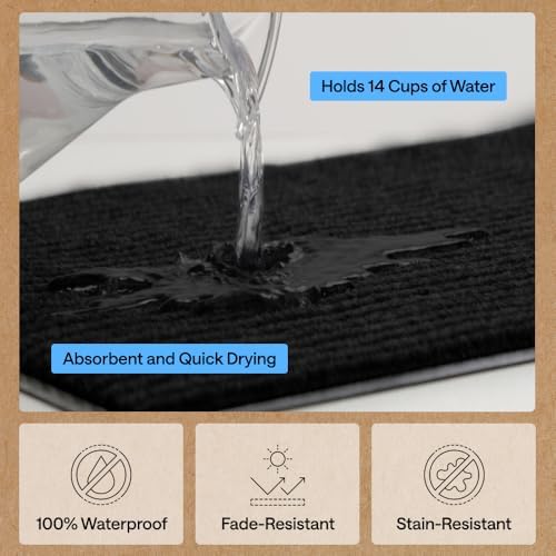 GORILLA GRIP Traffic Guard Indoor Outdoor Heavy Duty Door Mat, 72x48 Black - Image 5
